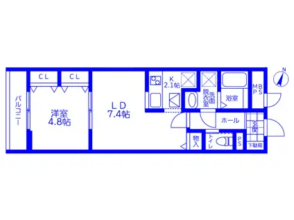 リーブルファイン大成町(1LDK/1階)の間取り写真