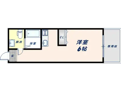 メリー新今里(ワンルーム/1階)の間取り写真