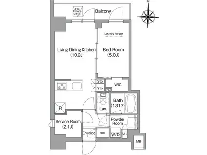 コンフォリア本所吾妻橋II(1SLDK/3階)の間取り写真