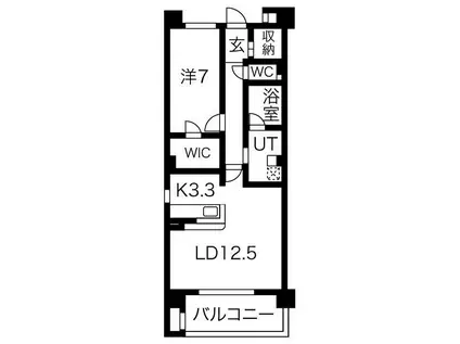 ザ・ブロードスクエア(1LDK/1階)の間取り写真