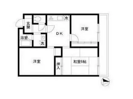 プレイスセトル(2LDK/3階)の間取り写真