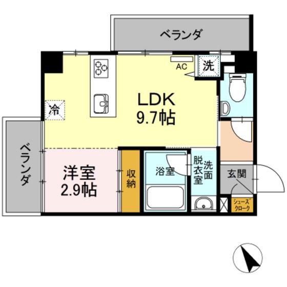 HOUSE TAGAWA(1LDK/2階)の間取り写真