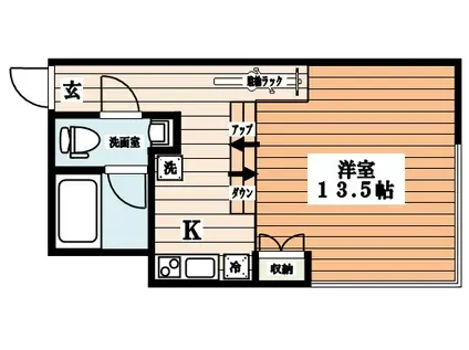 アレーロ市谷台町(ワンルーム/1階)の間取り写真
