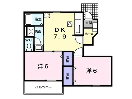 アルバコート(2DK/1階)の間取り写真