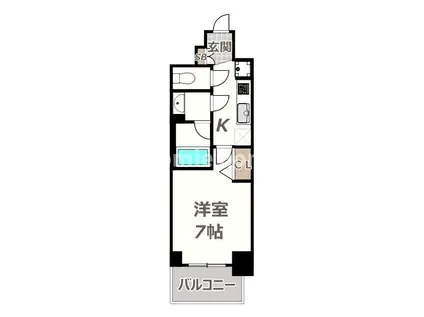 DOUBLE NINE RESIDENCE TENNOJIMINAMI(1K/5階)の間取り写真