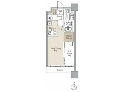 レジディア仙台北四番丁プレイス(1LDK/10階)の間取り写真