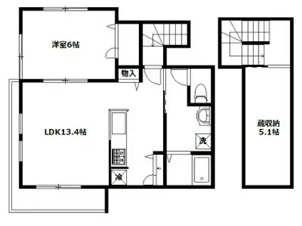 メゾン・レインボー(1LDK/2階)の間取り写真