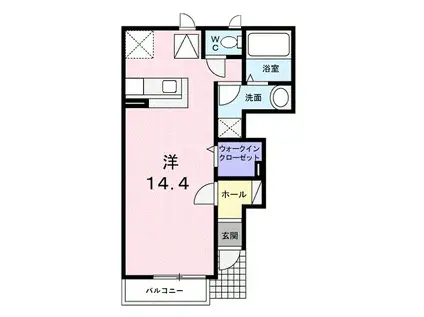 ピエデルモンテ(1K/1階)の間取り写真