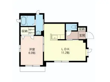 セゾンエム(1LDK/1階)の間取り写真