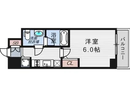 エスライズ大阪ドームレジデンス(1K/3階)の間取り写真