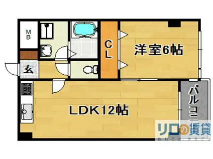 レクシア上新庄(1LDK/3階)の間取り写真