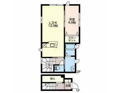 ウィンディ II(1LDK/2階)の間取り写真
