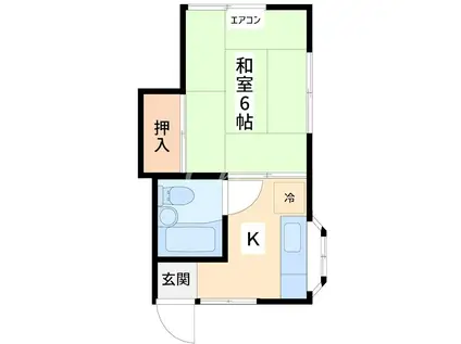 シャルマンNM(1K/1階)の間取り写真