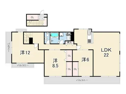 CONTO KIKUTANI(3LDK/2階)の間取り写真