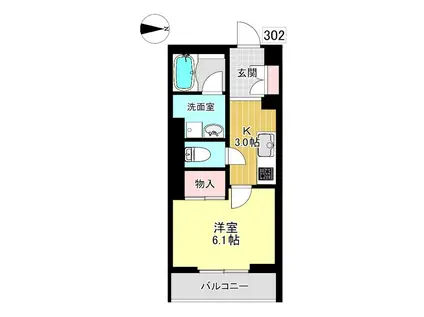 クレスティーク(1K/1階)の間取り写真