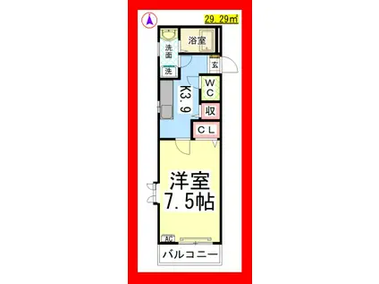 AF ベルメゾン成瀬(1K/2階)の間取り写真