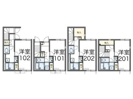 博多 花菱(1K/2階)の間取り写真