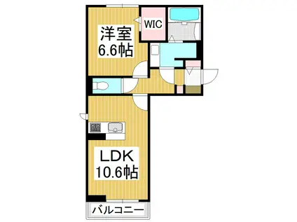 GRANDE EST(1LDK/1階)の間取り写真