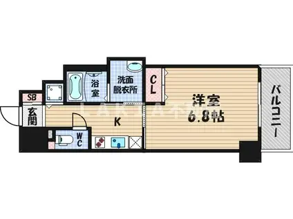 ファインブルーム靭公園(1K/5階)の間取り写真