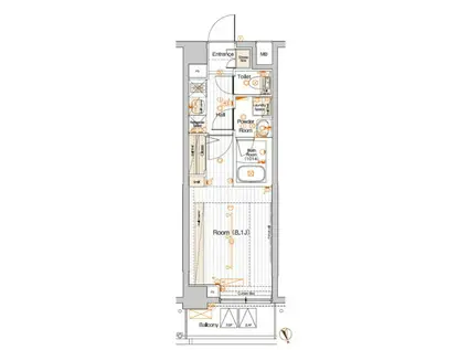ブライズ西馬込(1K/5階)の間取り写真