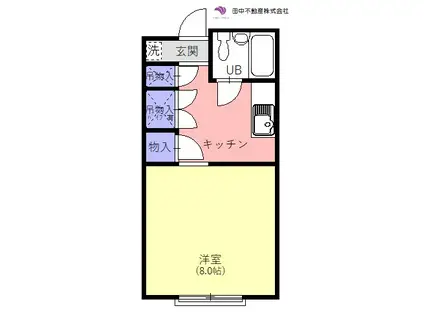 ニューハイツふかだ(1K/1階)の間取り写真