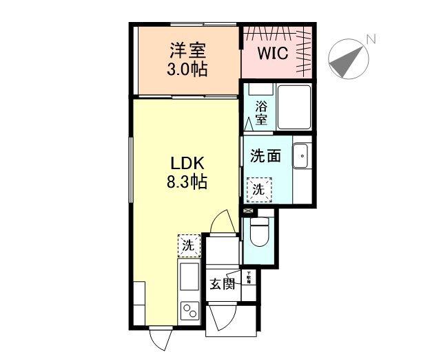 SOLANAII(1LDK/1階)の間取り写真