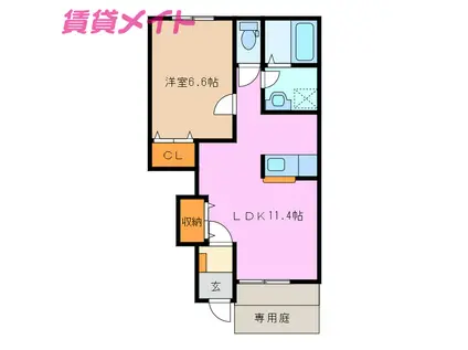 グレイスビラ・桜島(1LDK/1階)の間取り写真