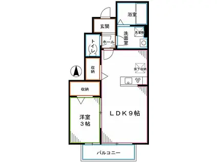 ブランマロン(1LDK/1階)の間取り写真