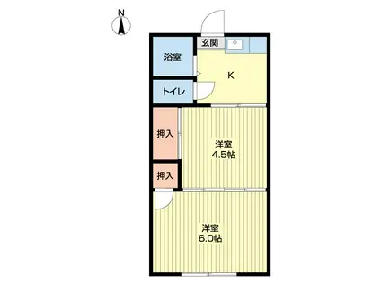 第二ひまわり荘 B(2K/2階)の間取り写真