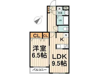 レゾ・オール(1LDK/2階)の間取り写真