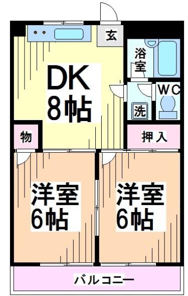 コア・パレス常葉(2DK/2階)の間取り写真