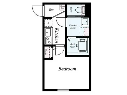 GRADUS中板橋(1K/1階)の間取り写真