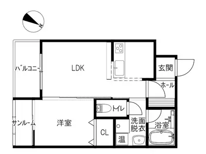 BLONDIE(1LDK/3階)の間取り写真