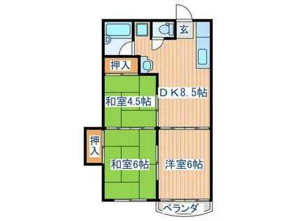 レジデンス新栄I(3DK/2階)の間取り写真