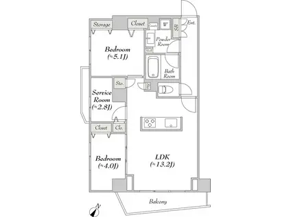 ルミーク文京千石(2SLDK/2階)の間取り写真