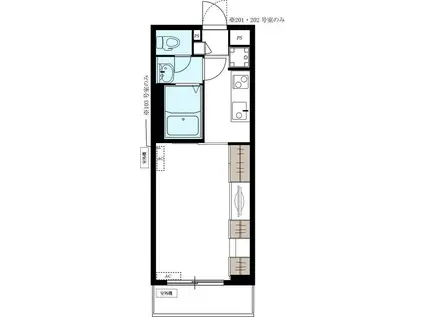 リブリ・カシオペアII(1K/2階)の間取り写真