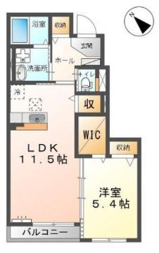クラッセ山手(1LDK/1階)の間取り写真