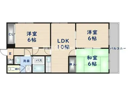 サングリーン布施(3LDK/2階)の間取り写真