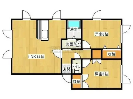 パークハイム西町(2LDK/2階)の間取り写真