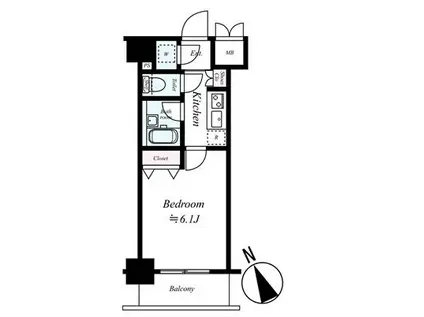 パレステュディオDIMT大森(1K/4階)の間取り写真