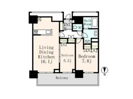 グランドメゾン御園座タワー1911(2LDK/19階)の間取り写真