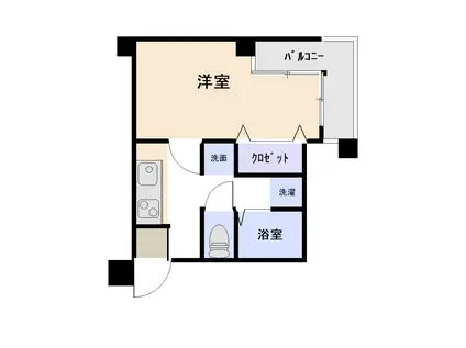 いよてつロフティ上一万(1K/8階)の間取り写真