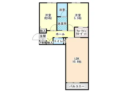 グローレII(2LDK/2階)の間取り写真