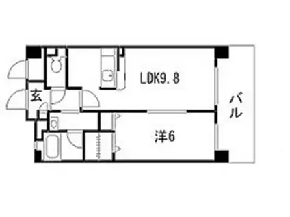 エミネンス西原壱番館(1LDK/3階)の間取り写真
