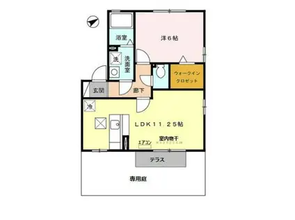 ペアレ I/II(1LDK/1階)の間取り写真