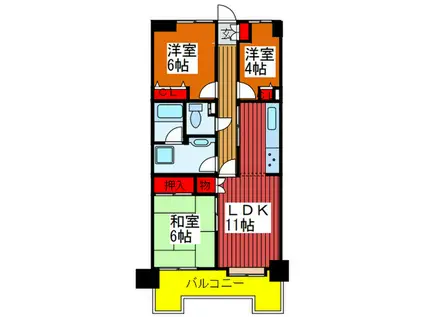 シティハイツ板橋本町(3LDK/2階)の間取り写真