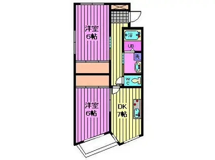 レスポワール北与野(2DK/4階)の間取り写真