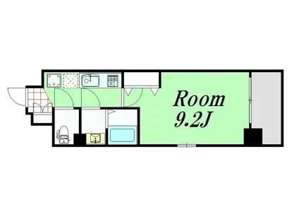 LUXE淡路II(1K/12階)の間取り写真