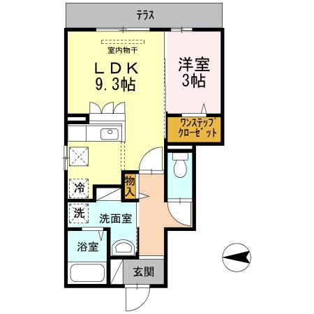 ベルデュール(1LDK/1階)の間取り写真