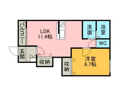 カーサ・ドマーニ(1LDK/1階)の間取り写真